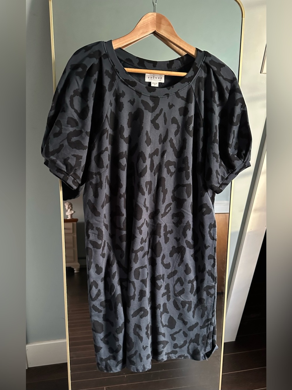 ANTHROPOLOGIE Velvet by Graham & Spencer Leopard Print Dress - L